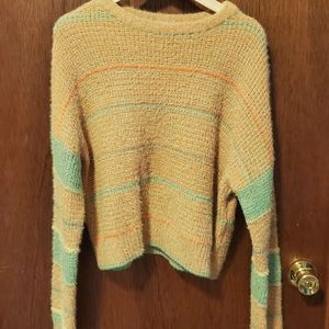 Orange and green cropped sweater